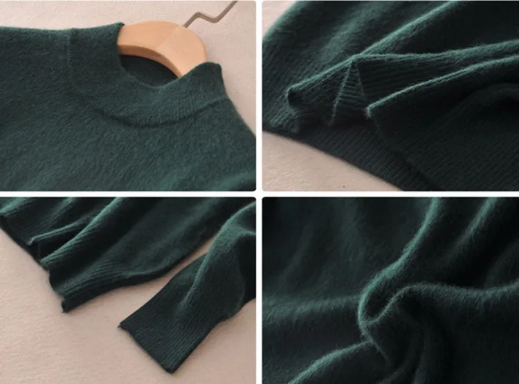 Lafarvie модный вязаный свитер из смеси на основе кашемира женские топы Осень Зима Водолазка длинный рукав пуловер женский джемпер