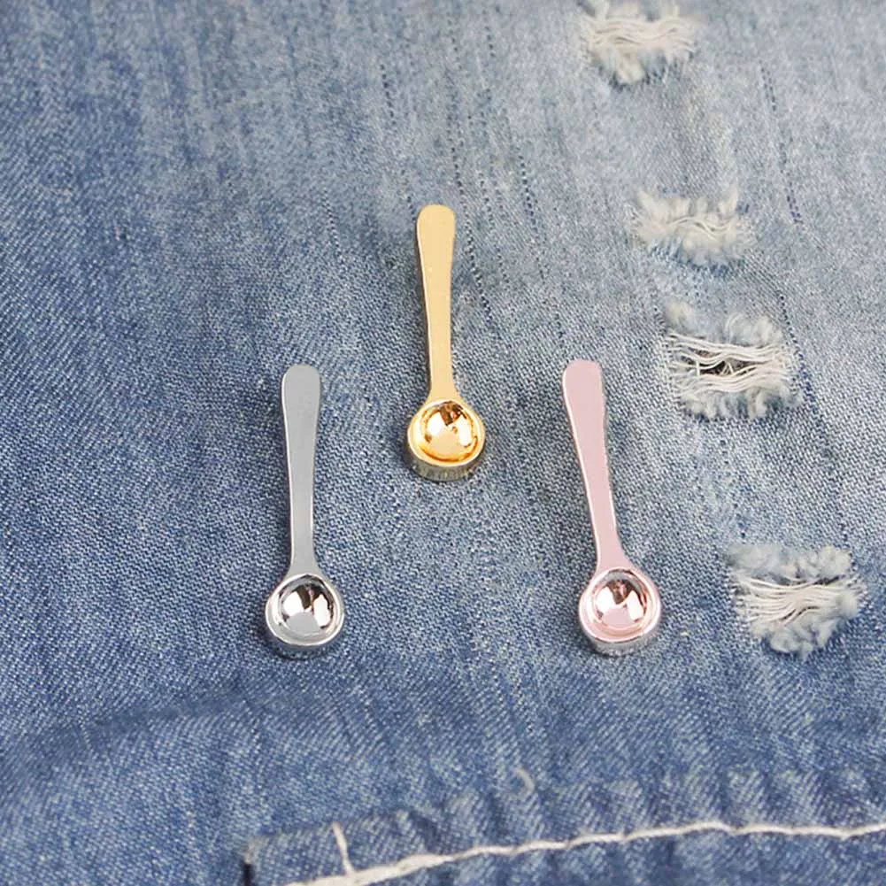 

1pcs/set Coffee Cup Measuring Spoon Brooches Tiny Scoop Pins Coat Backpack Dress Accessories Lapel Pin Badge Coffee jewelry Gift