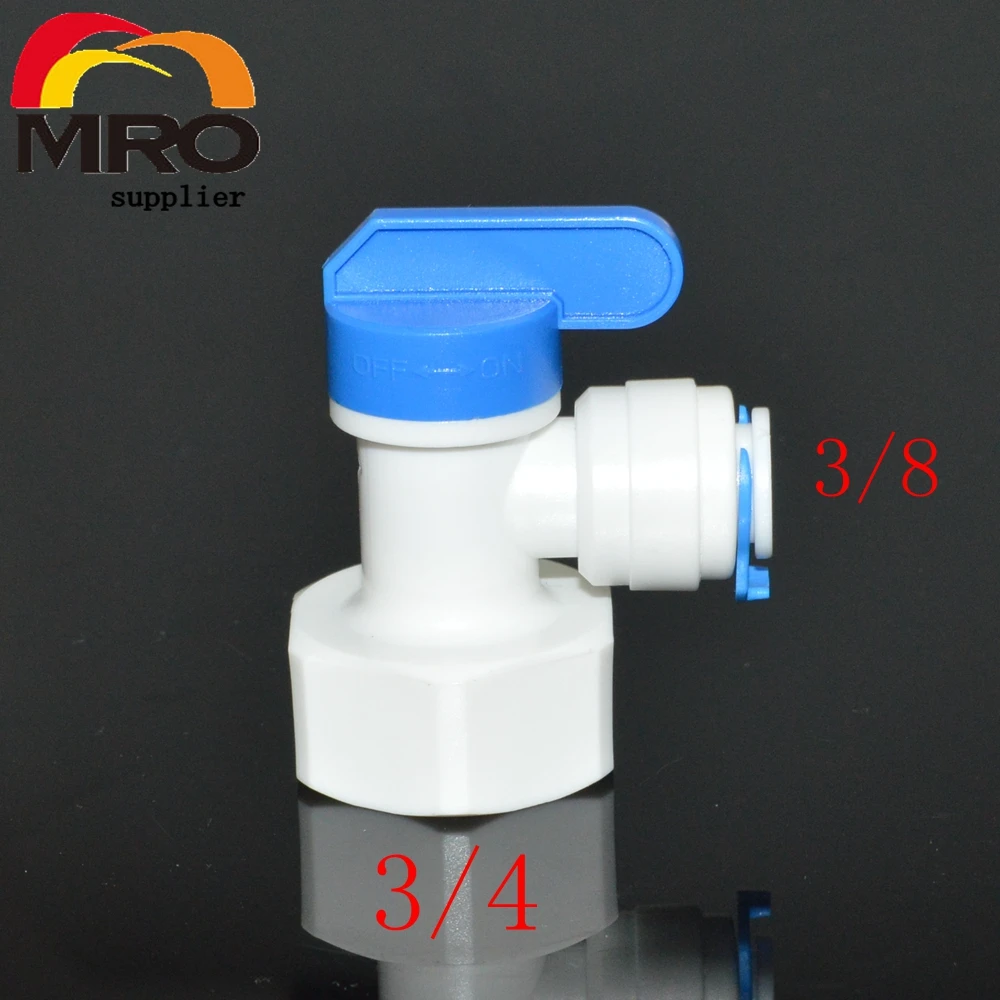 

3Pcs Water Filter Parts Elbow 3/8 Female 3/4 Tank Ball Valve for Tube Quick Connect Water Purifier RO Reverse Osmosis System