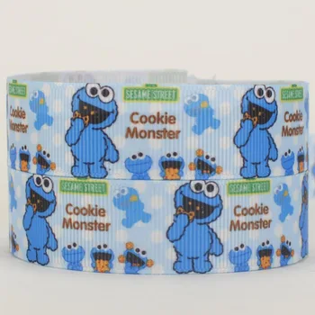 

NEW 50 yards cookie monster cartoon ribbon printed grosgrain ribbon free shipping 22