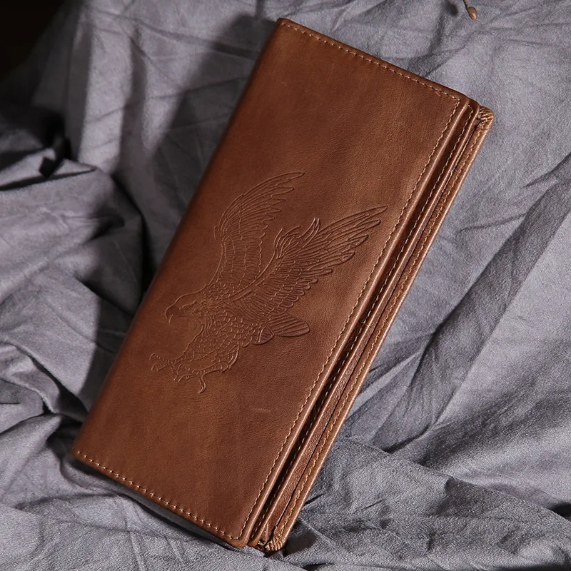 

The First Layer of Leather Leather Wallet Oil Wax Long Wallet Money Clip Hand Bag Wallet Wholesale New Men and Women LS-8859