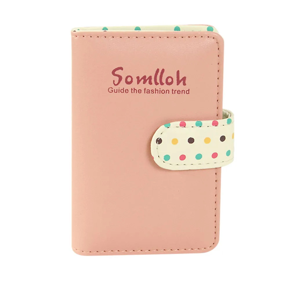 

Cute Fashion Cartoon Women new and high quality Candy Color Top Leather Bank Credit Cards Large Capacity Card Wallet