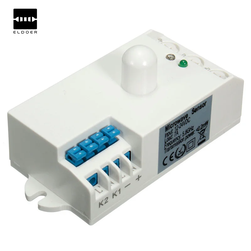 

New Arrival 85x38x40mm DC 12V-24V 360 Degree 5.8GHz Microwave Radar Sensor Body Motion HF Detector Light Switch Indoor Ceilling