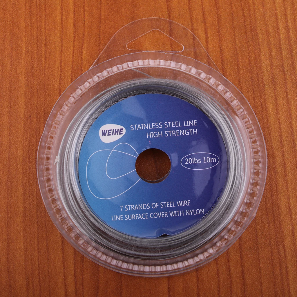 Silver Fishing Line Wire Leader Vinyl Coated Stainless Steel Trace Lures Leader Wire Accessories  10 Meter