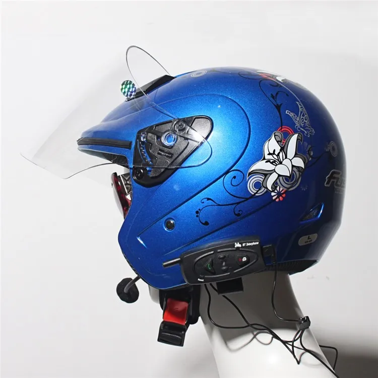 500M Wireless Bluetooth Motorcycle Helmet Intercom for 2 Riders Interphone Earphone Headset 1PcsSet (1)