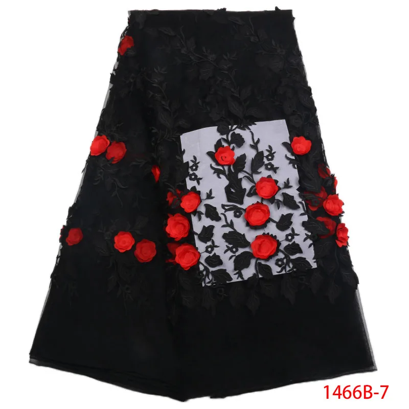 

Beaded Lace Fabric 2018 Fashion African Lace Fabric Tulle With Beaded African French Lace Fabric High Quality Black and Red1466B