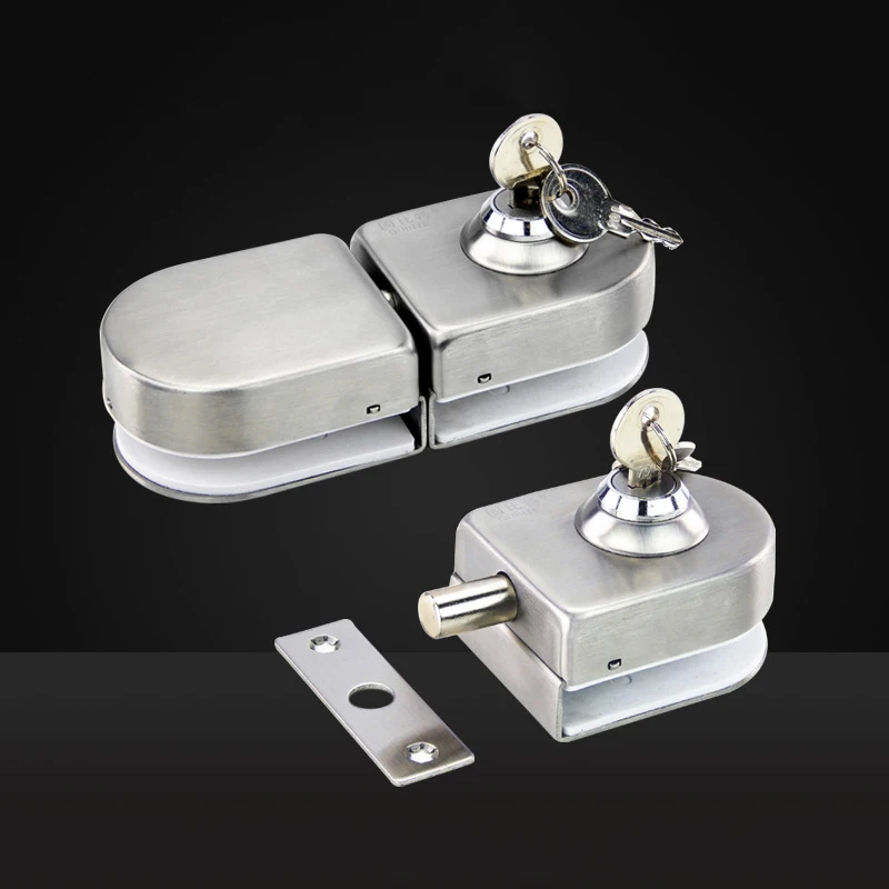 No need Punch Frameless Glass Door Lock Bolt Single / Double Door Glass