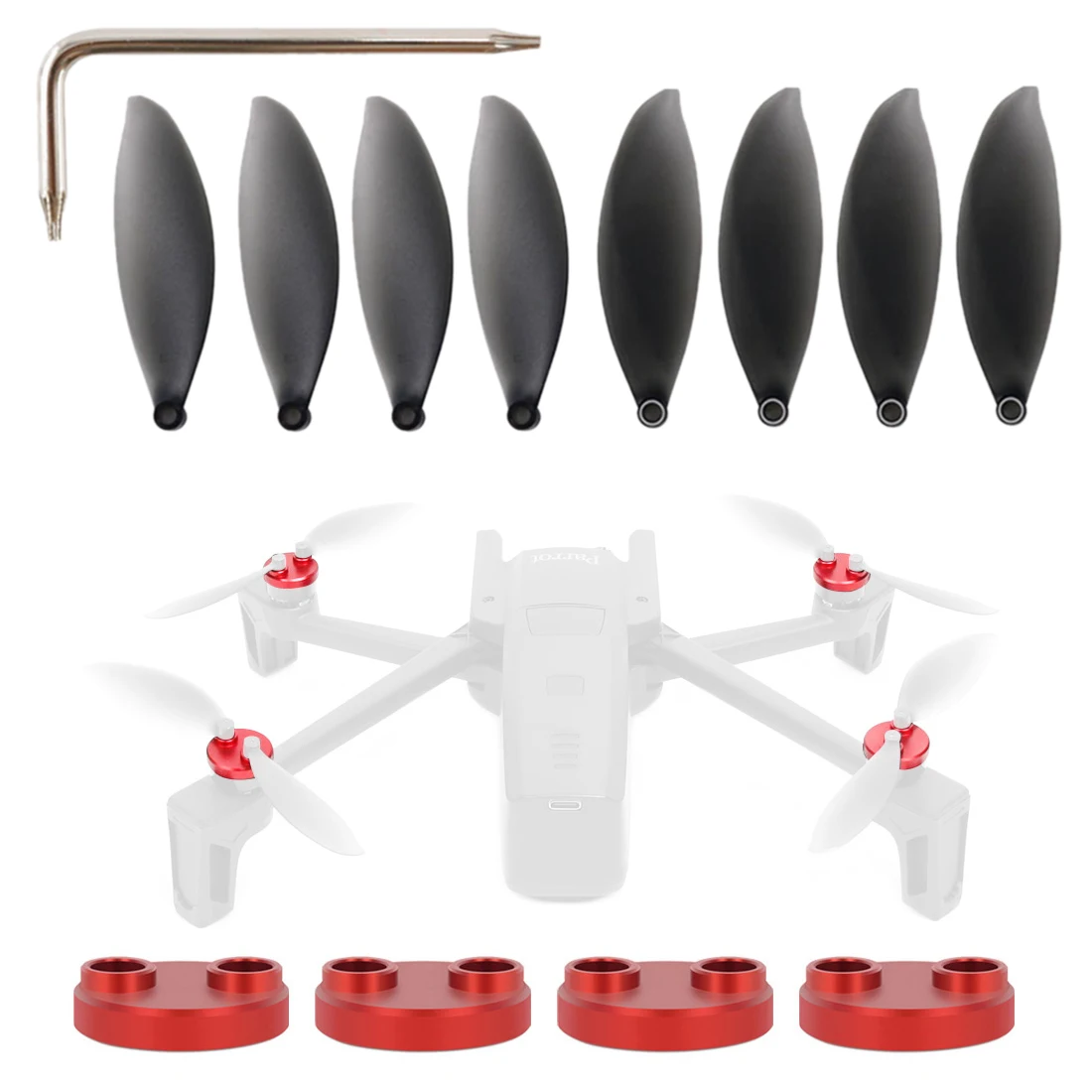 

4 Propeller Blades + 4Pcs Motor Protection Cover Dustproof and Anti-knock Cover for Parrot ANAFI Portable Foldable 4K Aerial