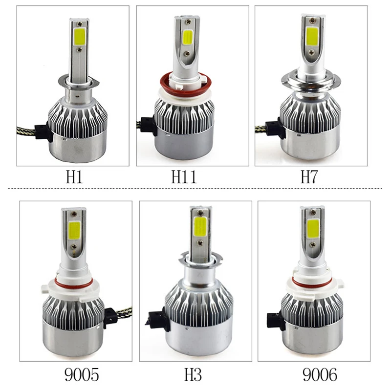 wholesale H1 H3 H4 H7 H8 H9 H11 9005 9006 LED Headlight C6 Headlamp