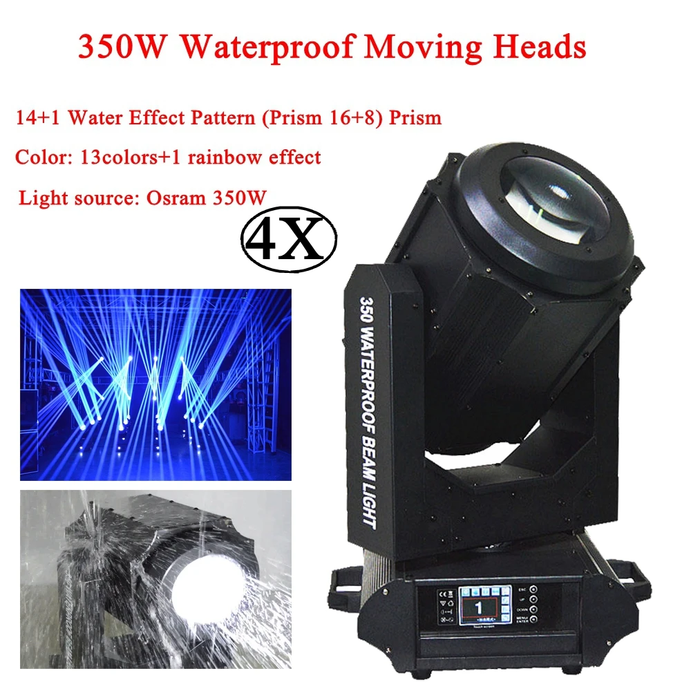 

4Pcs/Lot High Brightness IP65 350W Waterproof Super Beam Spot Moving Head Light IP65 Outdoor Stage DJ Party Disco Lights