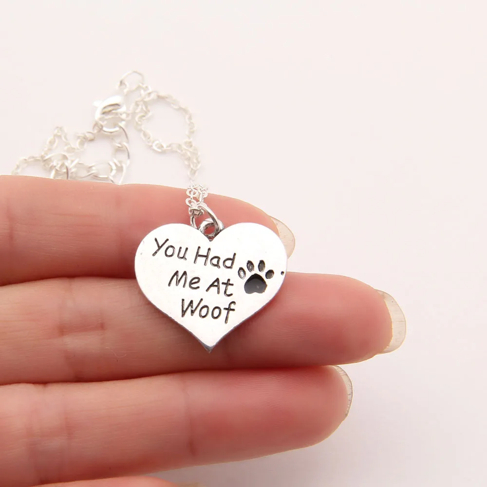Ожерелье с надписью You Had Me At Woof Dog Cat Pet Paw | Украшения и аксессуары