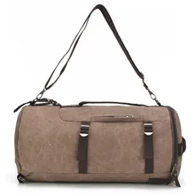 Для мужчин и для путешествий большой вместимости, цилиндрическая сумка мода мульти-функциональный холст двойная сумка на плечо