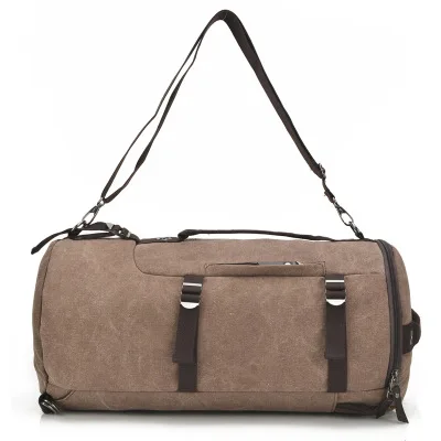 

Men's large-capacity travel cylinder bag fashion multi-functional canvas double shoulder bucket bag