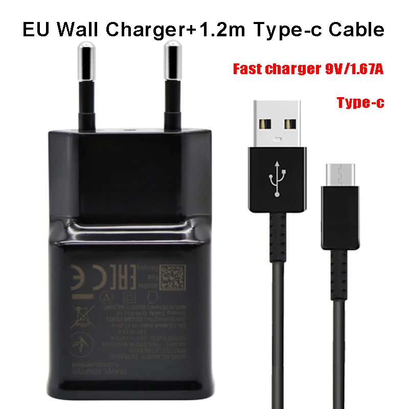 

Fast Charger USB Quick Adapter 1.2 TYPE C Cable For Galaxy S8 S9 Plus Original Quick Charger For Samsung Note 8 9