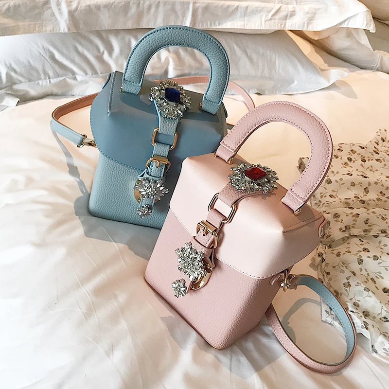 

2018 Summer Fashion New Handbags High quality PU leather Women Tote bag European Wind Casual Diamond Box Shoulder Messenger bag