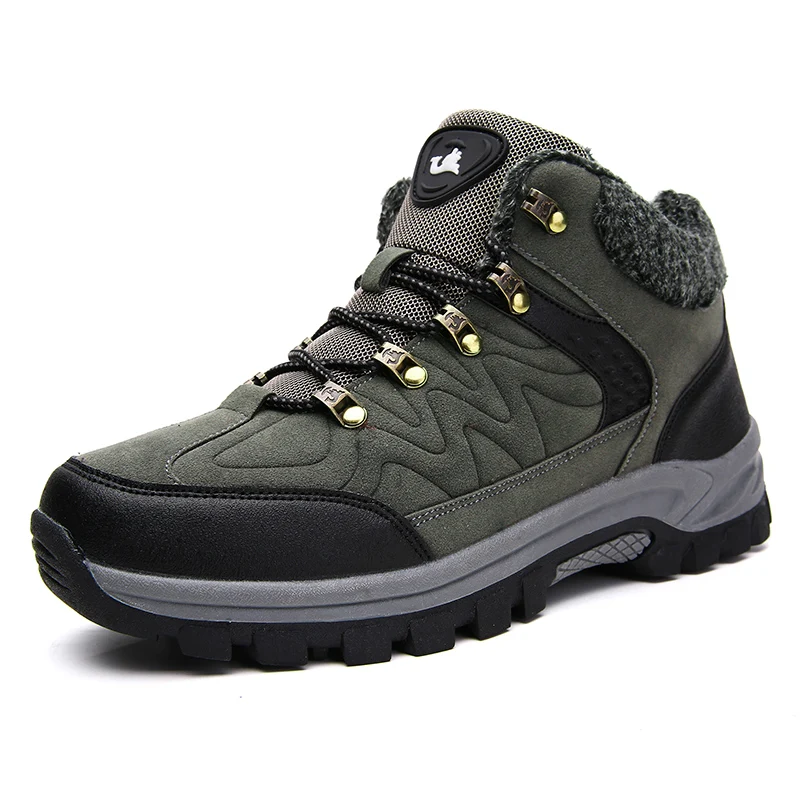 

Men's Boots Winter Plush 2018 Warm Snow Ankle Booties for Men Work Shoes Man Footwear Male Fashion Casual Sneakers Plus Size 14