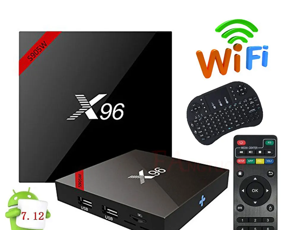 FANGTUOSI X96 X96W Smart tv box android 7,1 2 Гб 16 Гб четырехъядерный процессор Amlogic S905W 4K 2,4 ГГц WiFi медиаплеер 1 ГБ 8 ГБ ТВ-приставка