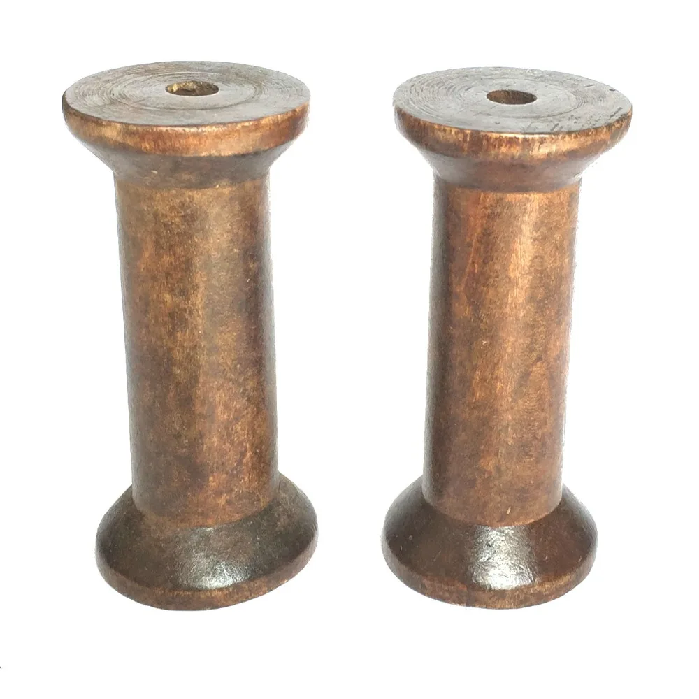 

ZERZEEMOOY 6PCS Empty Wooden Bobbin Spools For Thread Wire Dark Brown Color Needlework 35x80MM JZ18103102