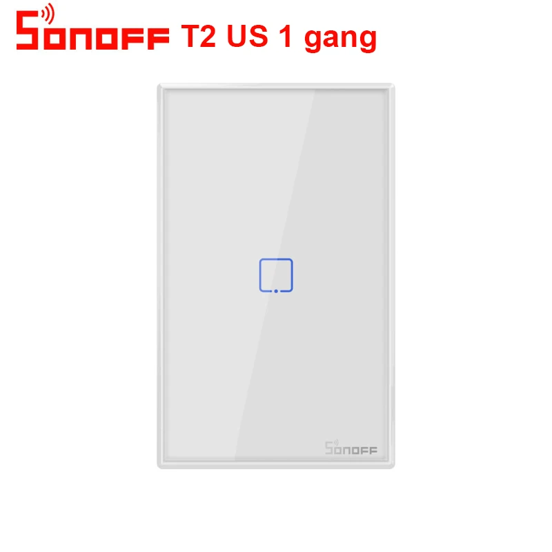 Интеллектуальный выключатель света Sonoff T2 T3US 120 Размеры 1/2/3 TX 433 МГц RF удаленным управлением переключатель Wi-Fi с границы работает с Amazon Alexa Google home homekit - Комплект: Sonoff T2 US 1 gang