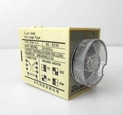 

110V Multi-range delay Time Timer Relay 3s/5s/5m/30m ST3P A-C