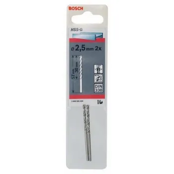 

BOSCH 2608585909 for metal Drill HSS-G DIN338 2,5x30x57 2uds