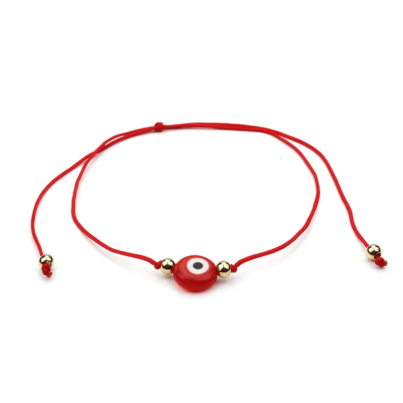 1 шт. топ продаж простой дизайн счастливый чармы «от дурного глаза» черный синий красный веревка браслет для женщин мужчин в подарок
