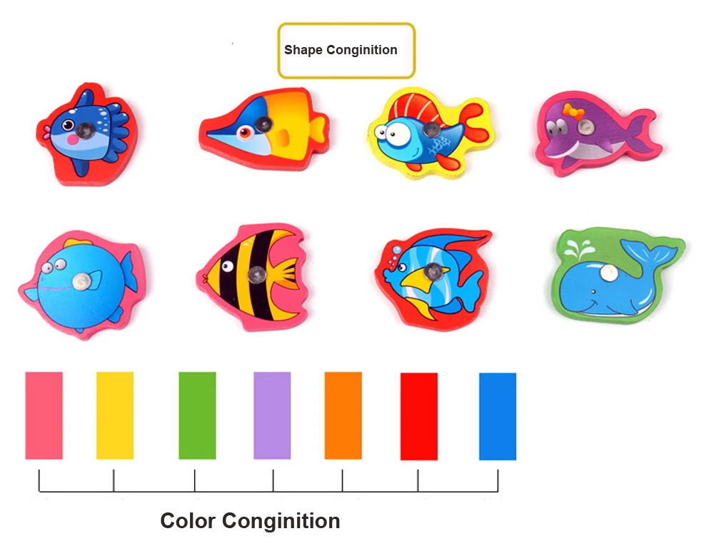 Детские цифровые бусины дерево Рыбалка набор для игр морской биологический Congnition Магнитная набор игрушки для детей Подарки