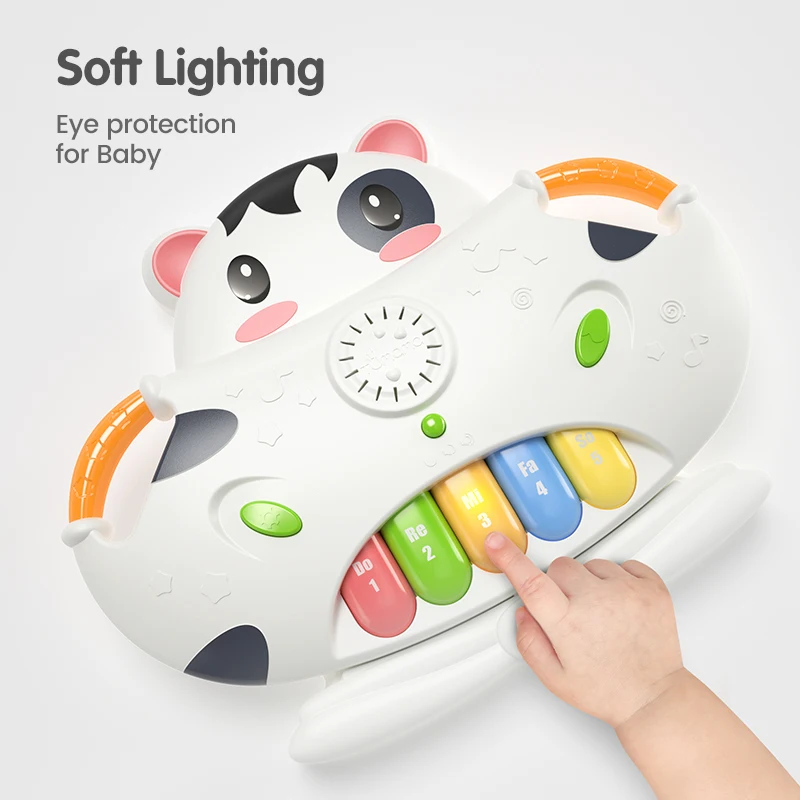 Tumama Baby Musical Piano Animal Cow Electronic Piano Geometric Blocks Sorting Early Educational Toys for Kids Puzzle Gifts Tumama Baby Musical Piano Animal Cow Electronic Piano Geometric Blocks Sorting Early Educational Toys for Kids Puzzle Gifts
