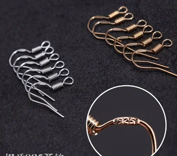 

50pcs fine fashion copper fish hook clasp KC gold silver 925 handmade Jewelry earring DIY Mother's Day gift r e clasp 16*16mm