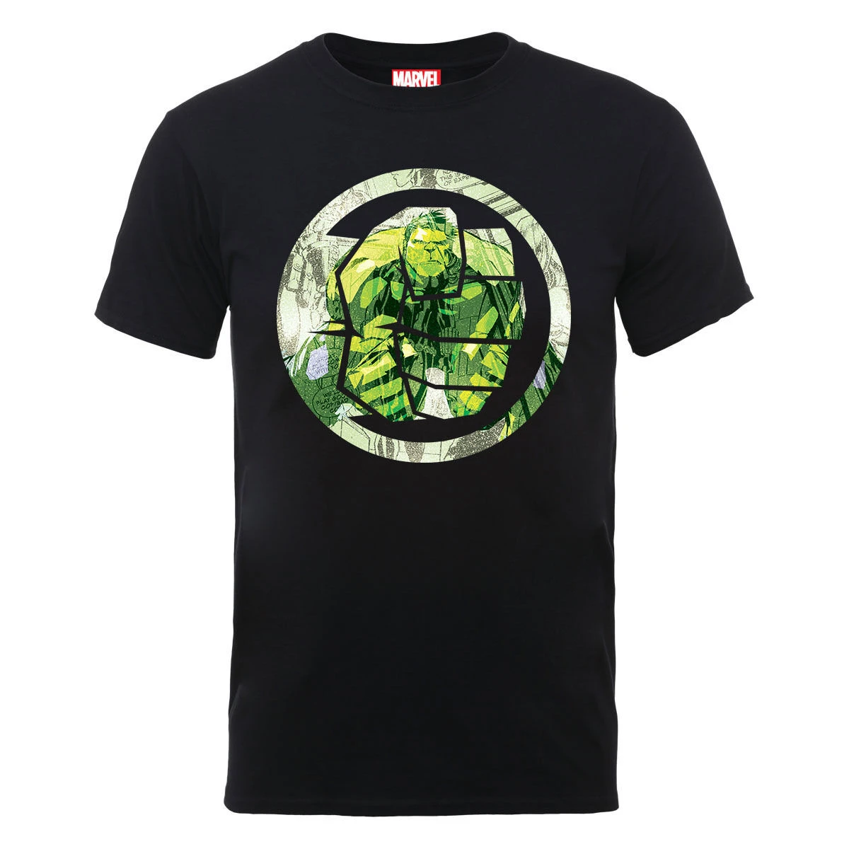 negra oficial MARVEL RETRO El increíble puño Hulk símbolo|Camisetas| -