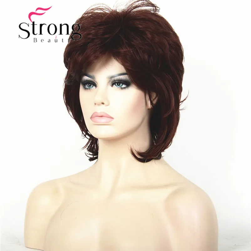 StrongBeauty короткий слоистый блонд Классический колпачок полный синтетический парик женские волосы парики выбор цвета
