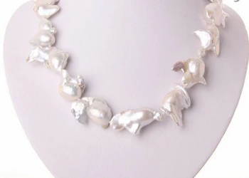 

6688fayan 003197 stunning big baroque white keshi reborn freshwater pearl necklace