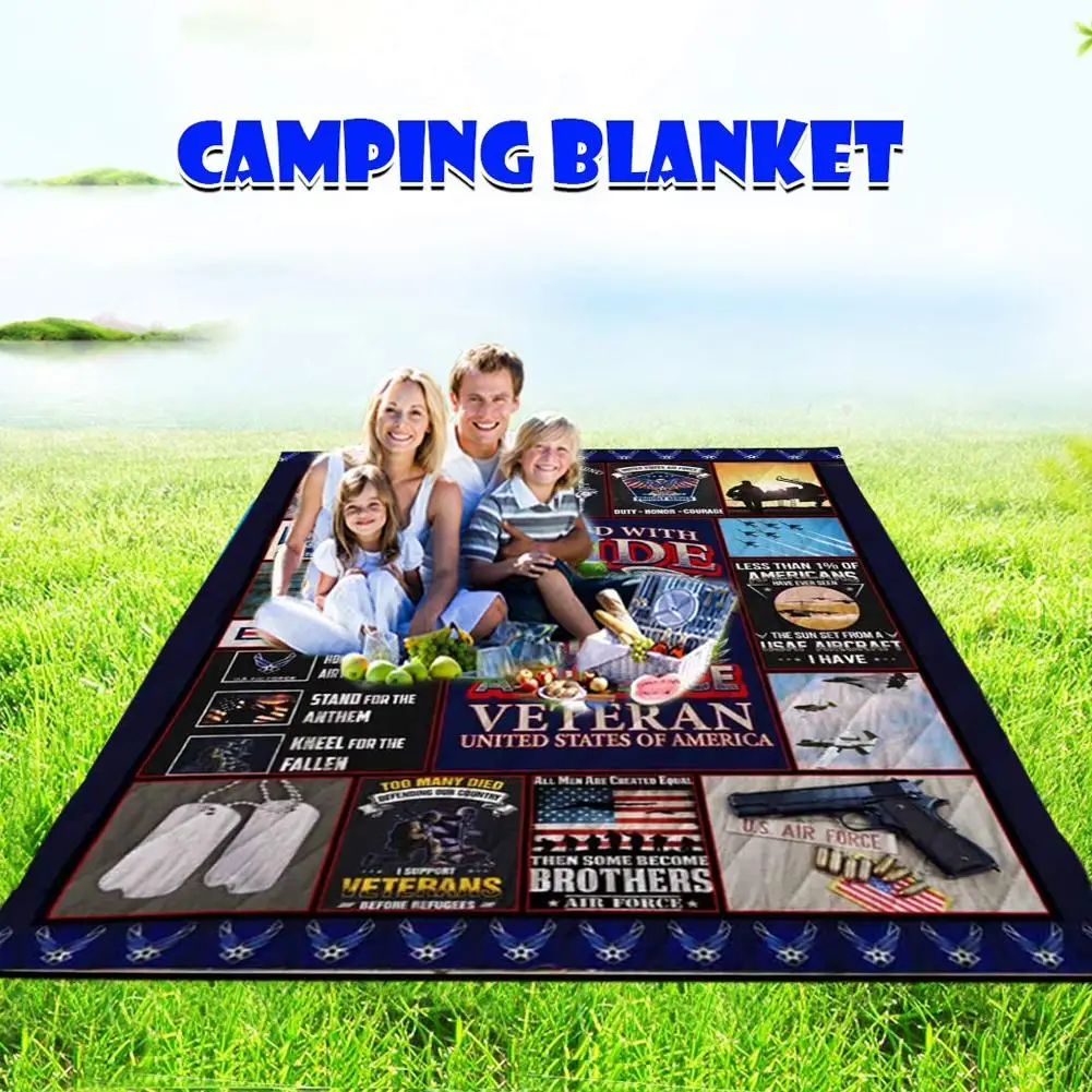 Одеяло с 3D принтом всесезонные стеганые одеяла с обратимым хлопковым одеялом для кемпинга путешествий пикники пляжных поездок концертов