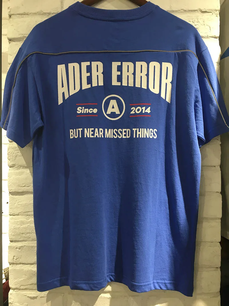 

Ader error 2019 New Royal Blue T Shirts Men Women Streetwear High quality cotton T-shirt Ader error T shirt