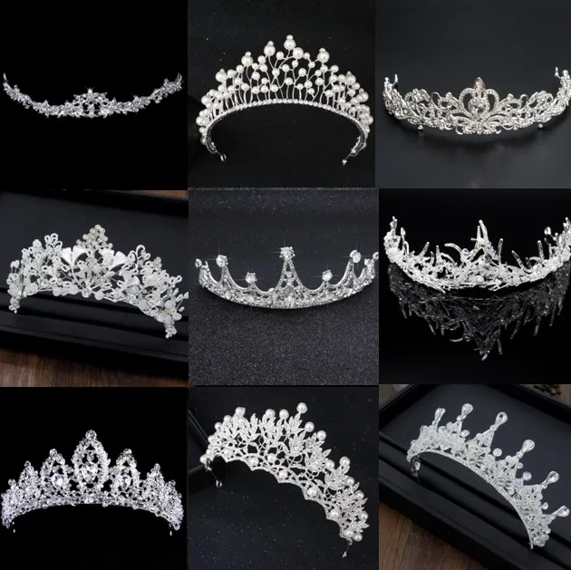 

2019 New Fashion Gorgeous Silver Crystal Bridal Crown Tiaras Diadem Tiaras for Women Bride Wedding Eveing Party Hair Accessories