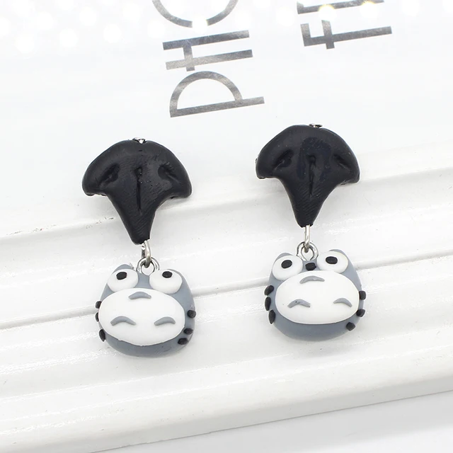 Totoro Polymer Clay Ear Rings Anime Cool Store