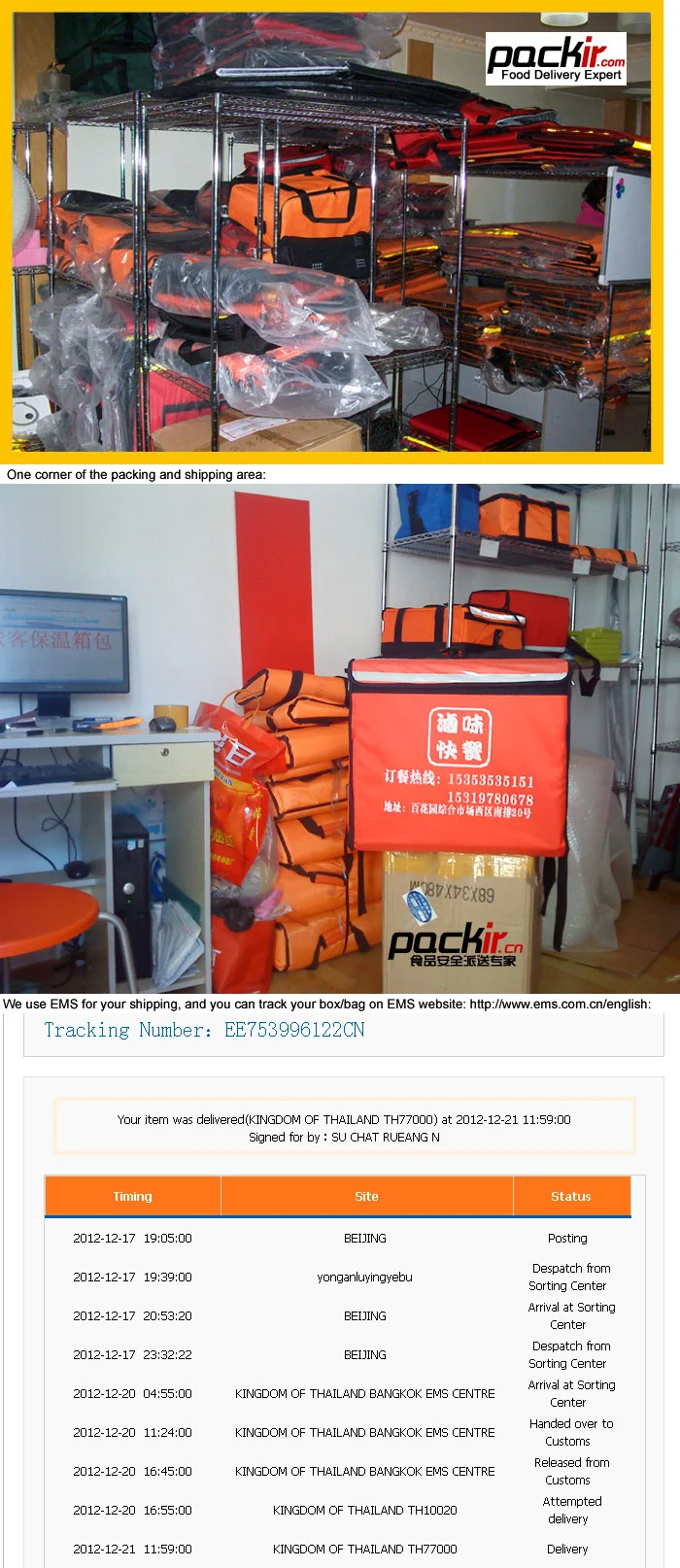 food delivery bag