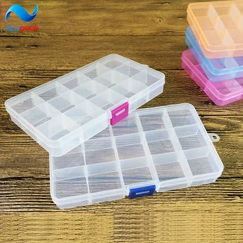 

Navpeak 20pcs/lot 15 Grid Multifunction Earrings Groceries Plastic Storage Box The Lattice is Removable Also for Screw