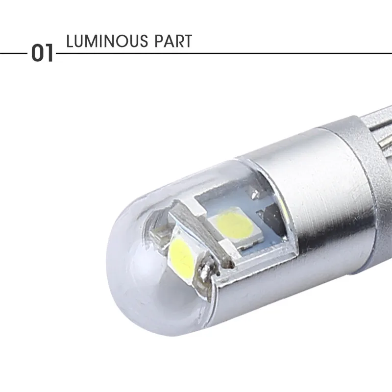 HLXG 10 шт T10 светодиодный светильник W5W 3030 194 168 3SMD для автомобиля обратный указатель