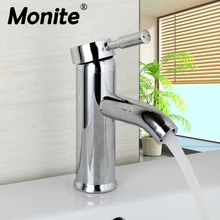 Monite, идеальный хромированный латунный кран для ванной, кухни, раковины, смеситель, одиночная ручка, без шланга, короткий кран