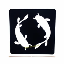 Дизайн карпа рыбы женщины тело руки ноги рука палец татуировки шаблон для Аэрограф живопись макияж трафареты для татуировок хной