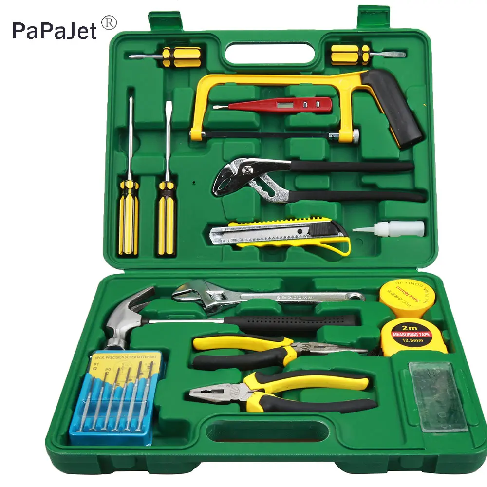 

22 In 1 Hand Tool Set General Household Repair Hand Tool Kit with Toolbox Storage Case Socket Wrench Hammer Screwdriver Pliers