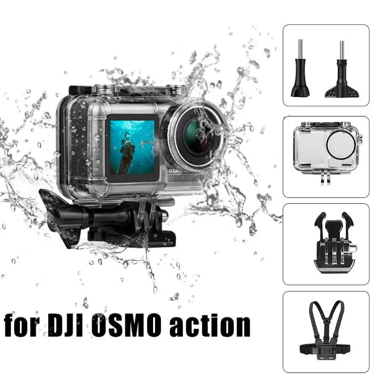 5pcs Waterproof Case Cover Chest Strap Long Screw Base for DJI OSMO Action