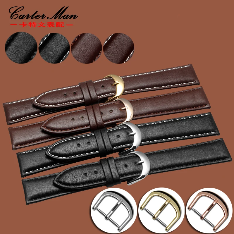 Ремешок для часов из натуральной кожи мужчин и женщин 18 мм 19 20 21 22 мм|genuine leather watch