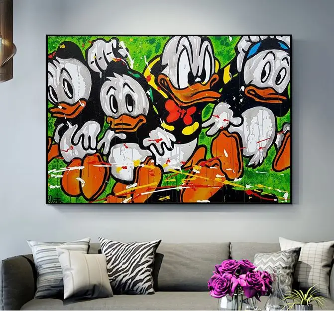 Граффити ручной работы поп-арт картон на холсте Живопись хорошо для украшения