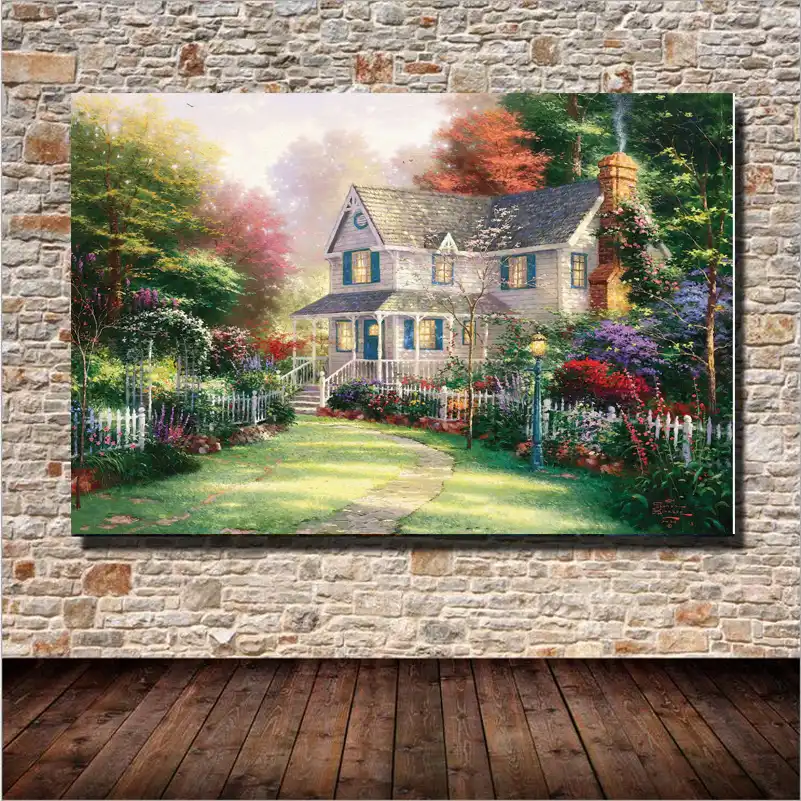 Venta Directa De Fabrica Hermoso Paisaje Pintura Al Oleo Arte De