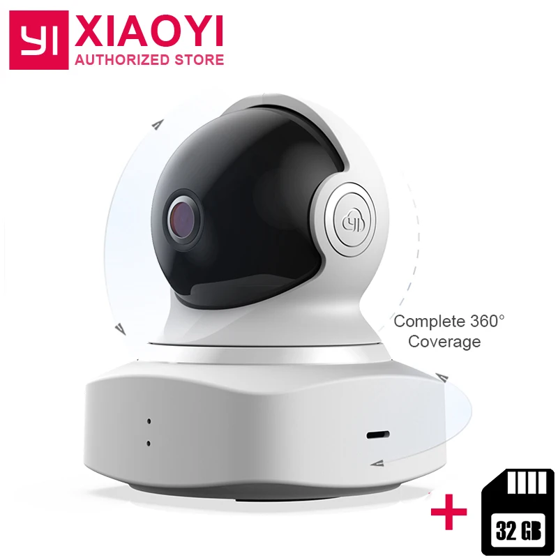 

YI Cloud Dome Camera Baby Monitor IP Cam Wireless Wifi Camera +32 GB SD Card Pan/Tilt/Zoom Home Camera 1080P HD Night Vision