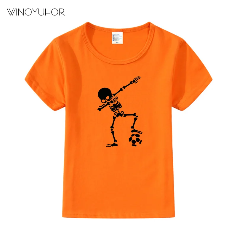 Детская летняя футболка Dab, футболки с короткими рукавами для мальчиков и девочек, футболки для детей - Цвет: Orange