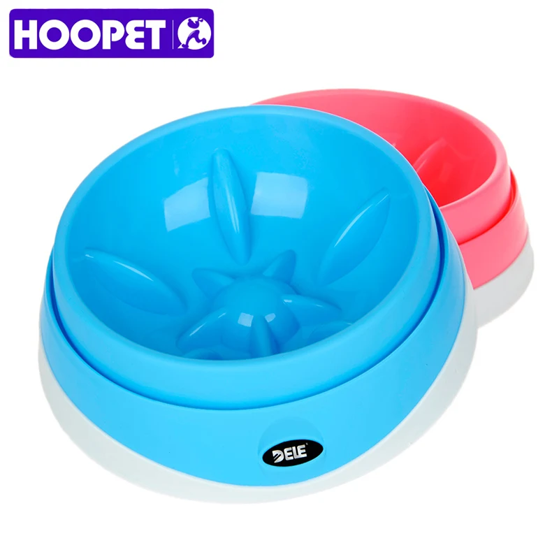 

HOOPET Pet Dog Cat Two Color Food Bowl Prevent Choke Slow Food Bowl Healthy