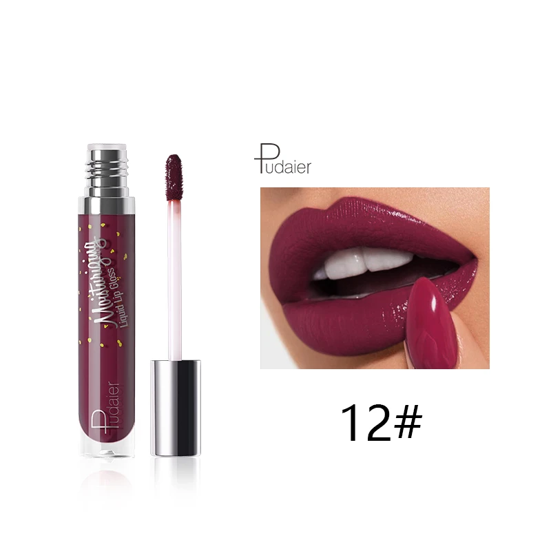 12 Color Liquid Lipstick Matte Makeup Waterproof Red Lip Long Lasting Gloss Mate Black Lip Stick Matte Liquid Lipsticks - Цвет: 12